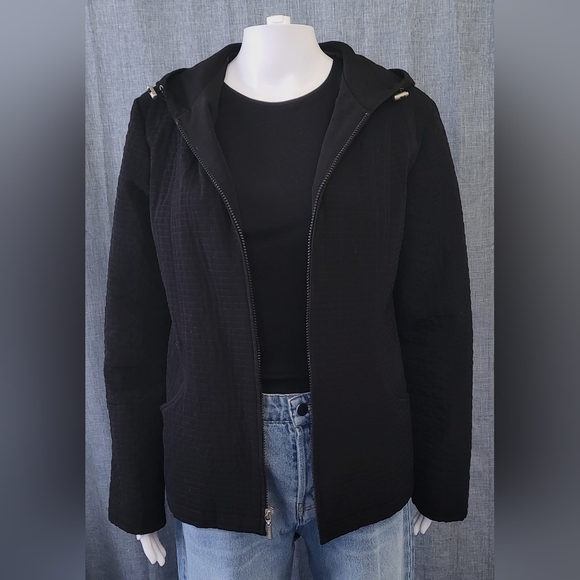 ESPRIT Quilted Jacket with Hood Full Zip Black Size Small - Picture 10 of 10